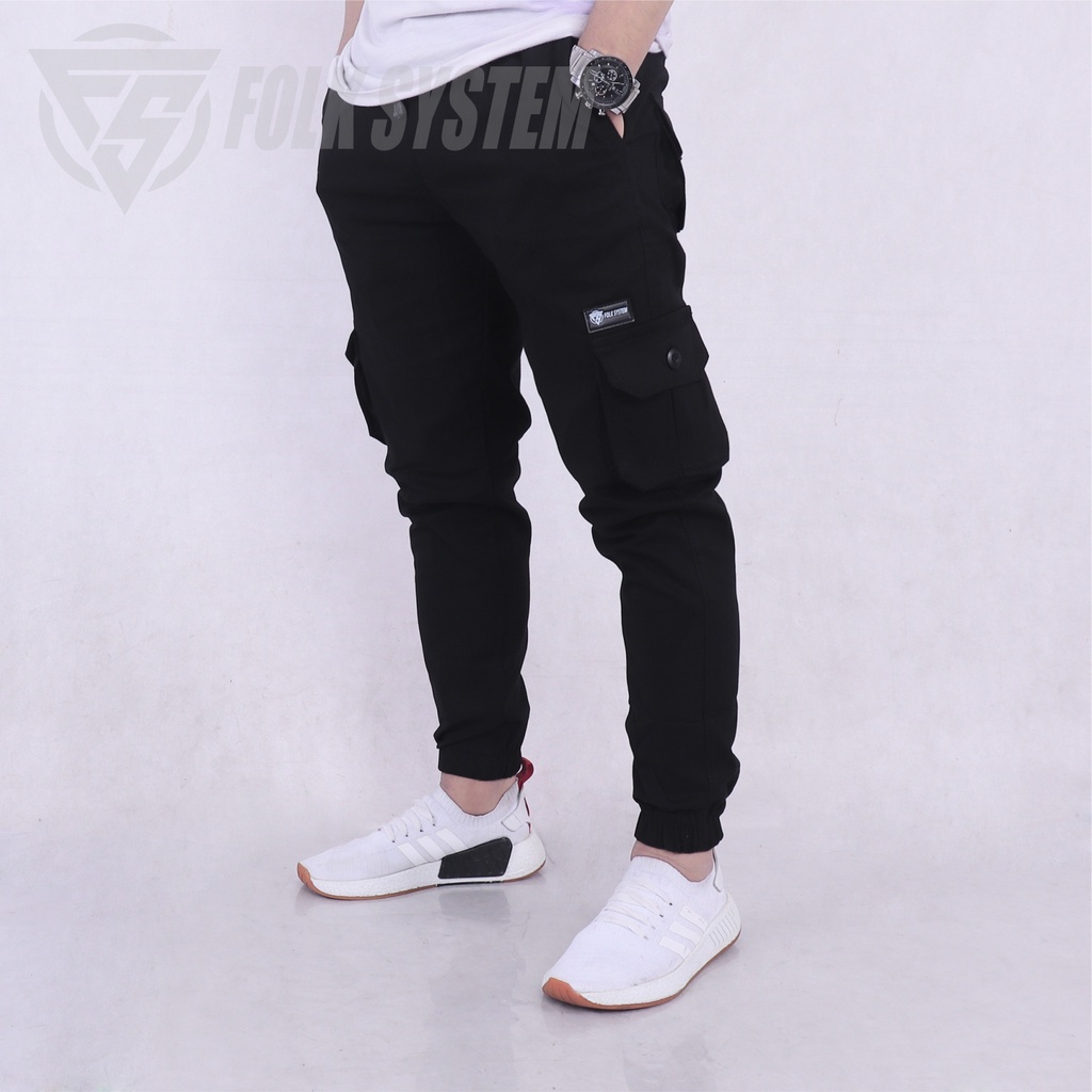 Celana Panjang Chino Jogger Cargo Pria Folksystem