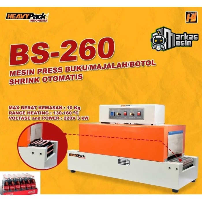 Terlaris Mesin Shrink Heavypack Shrink Tunnel Mesin Penyusut Plastik Bs-260