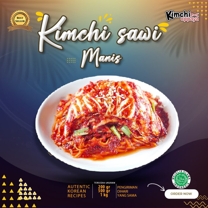

Kimchi Sawi Rasa Manis Korea 1Kg Enak Halal Harum Manis