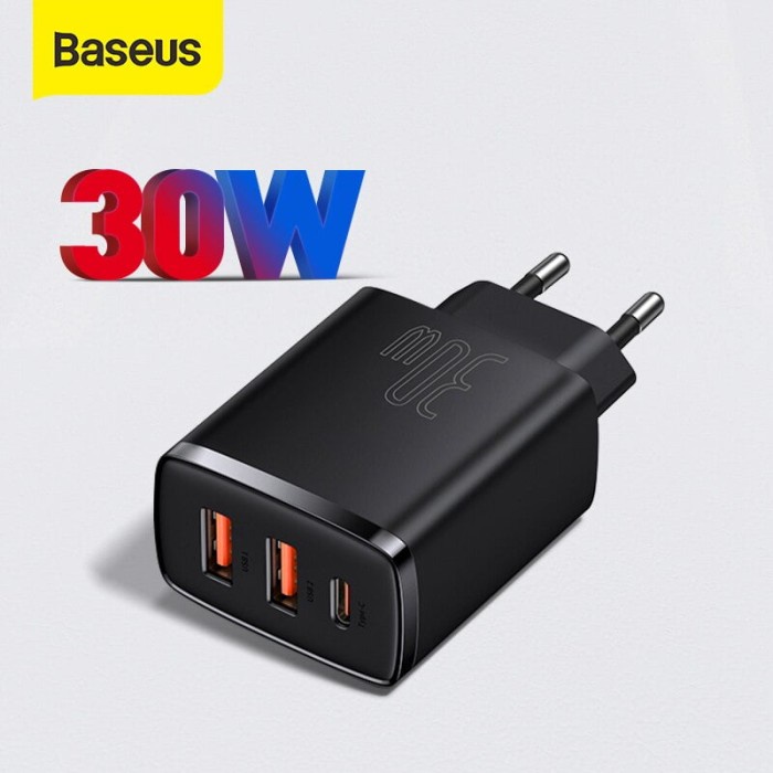 Kepala Charger Baseus 30W 2Port USB + Type-C Quick Charger - CCXJ-E