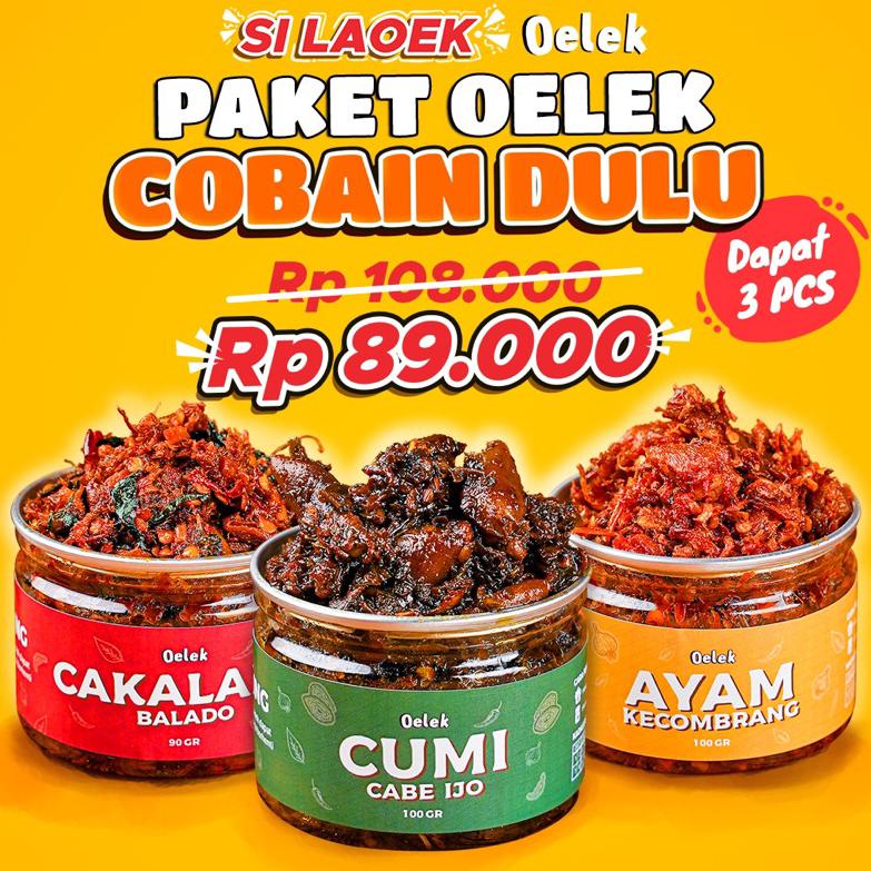 

11.11 Product HOT Oelek Paket Cobain Dulu Si Laoek / Cakalang Balado / Cumi Cabe Ijo / Ayam Kecombrang / Lauk Siap Saji