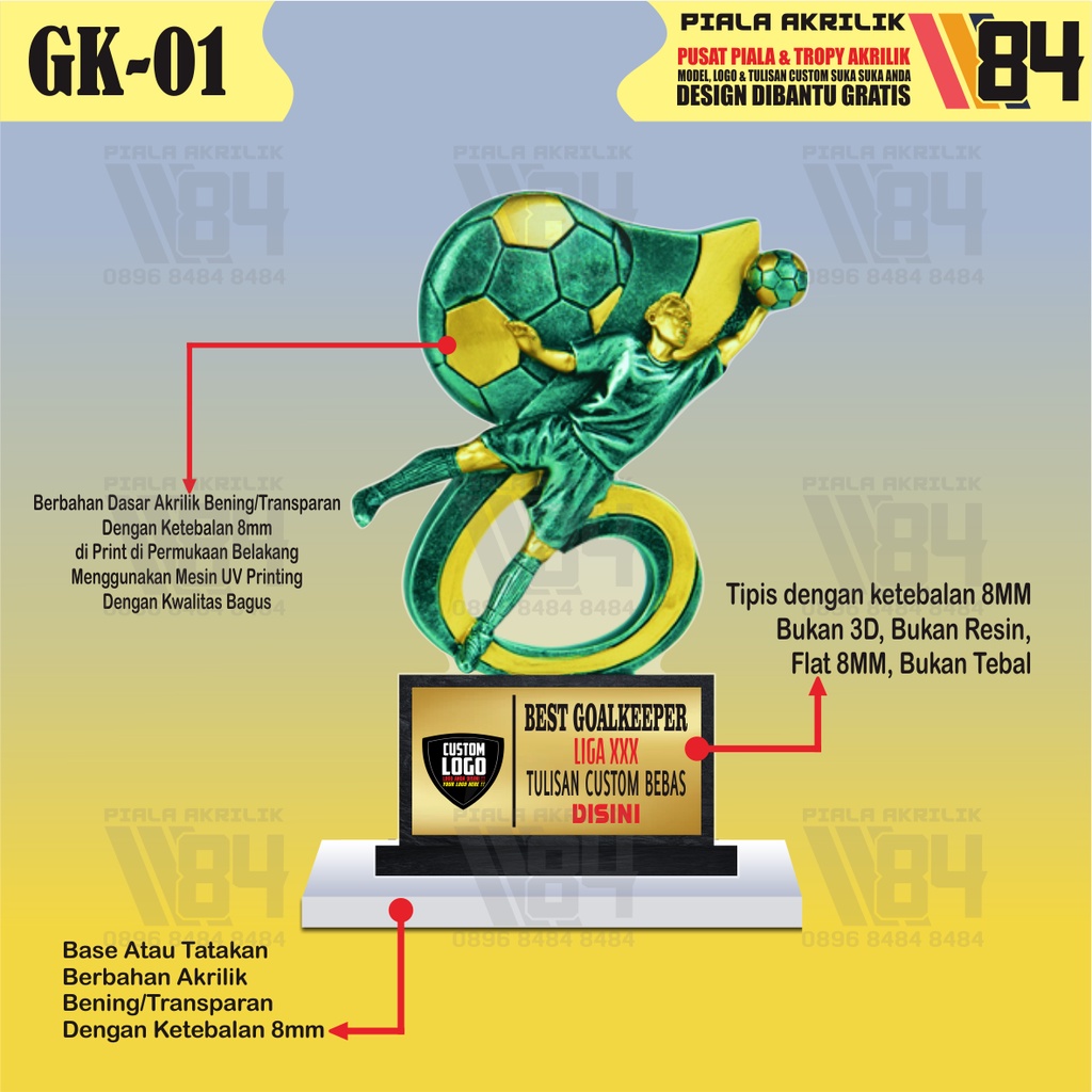 PIALA KIPER, PIALA KIPER TERBAIK, PIALA GOALKEEPER, TROPHY KIPER, TROPHY KIPER TERBAIK, TROPHY GOALK