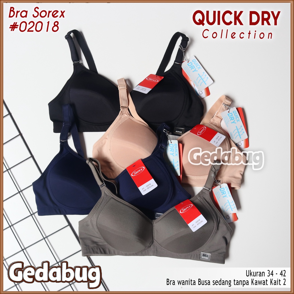 Bra BH Sorex 02018 Energic | Bra wanita dewasa Busa tanpa kawat Kancing 2 Dry Air | Gedabug