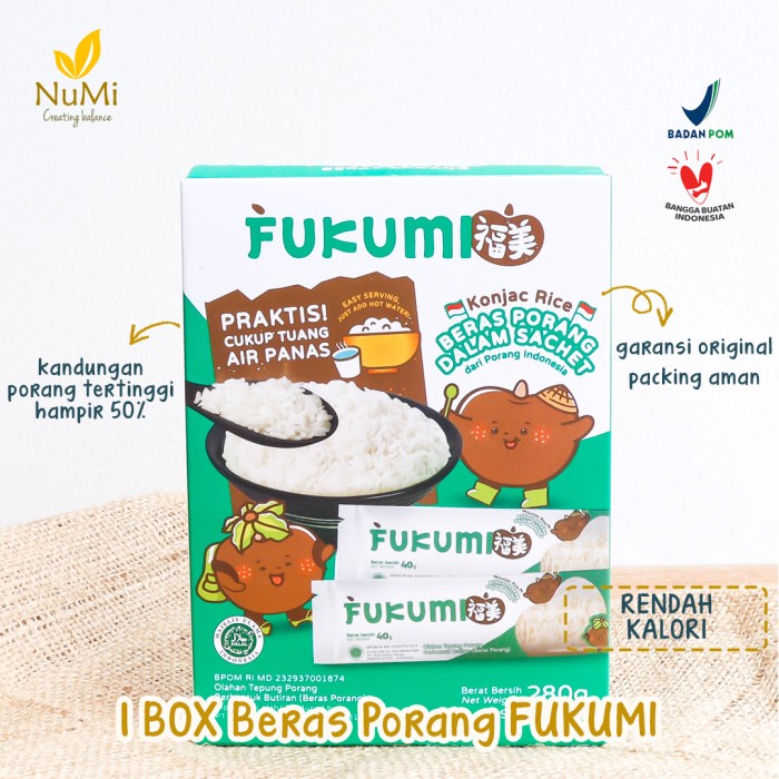 

280g BOX isi 7 sachet Beras Porang Konnyaku Shirataki Rice FUKUMI