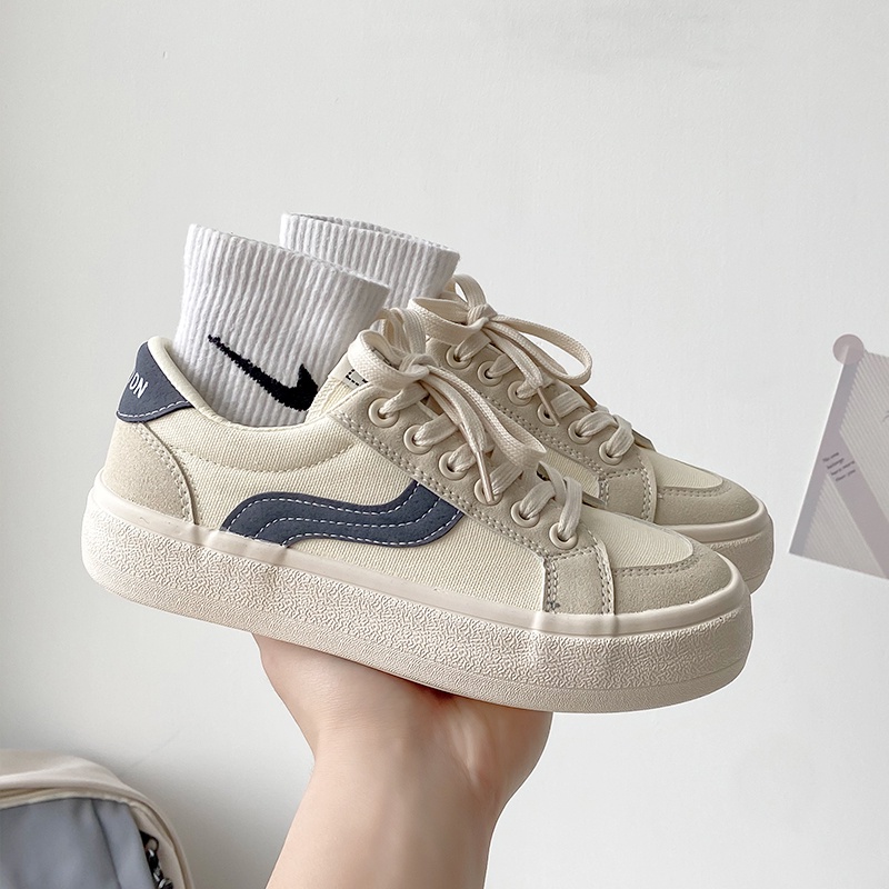 [GROSIR][COD] SEVEN_DAY SEPATU KANVAS WANITA KOREA IMPORT CASUAL SPORT SHOES KREM FQ-2205