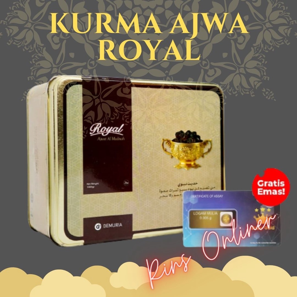 

Kurma Ajwa Royal Al Madinah 850gr Premium - Korma Nabi Original Free MiniGold