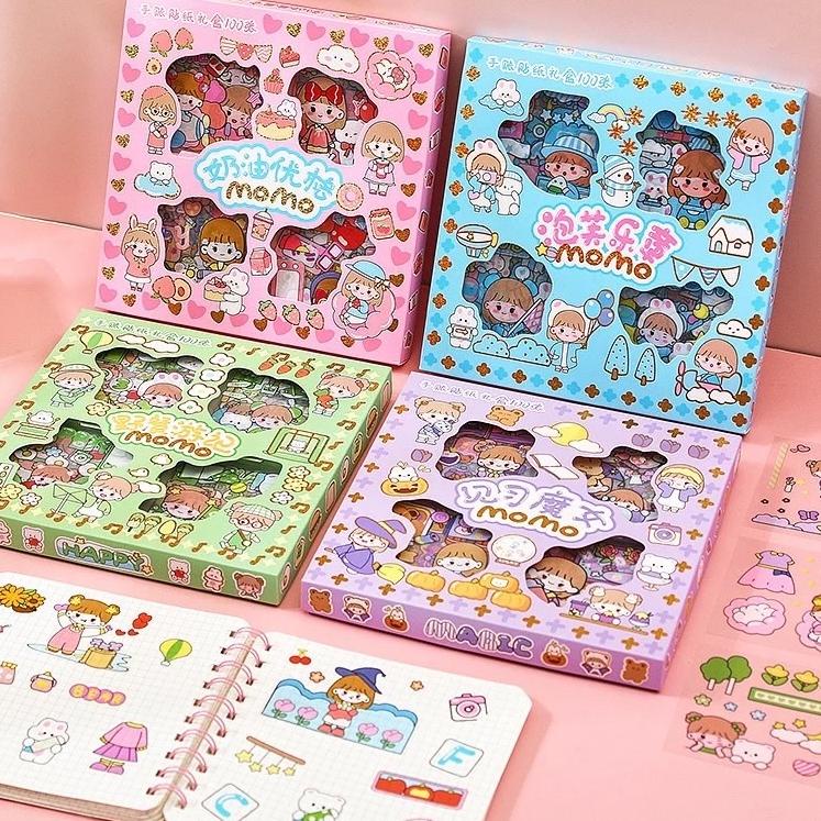 

Fresh [FS] 100 Lembar Stiker Momo Motif Kartun Korea Lucu Anti Air Dekorasi Handbook Scrapbook DIY