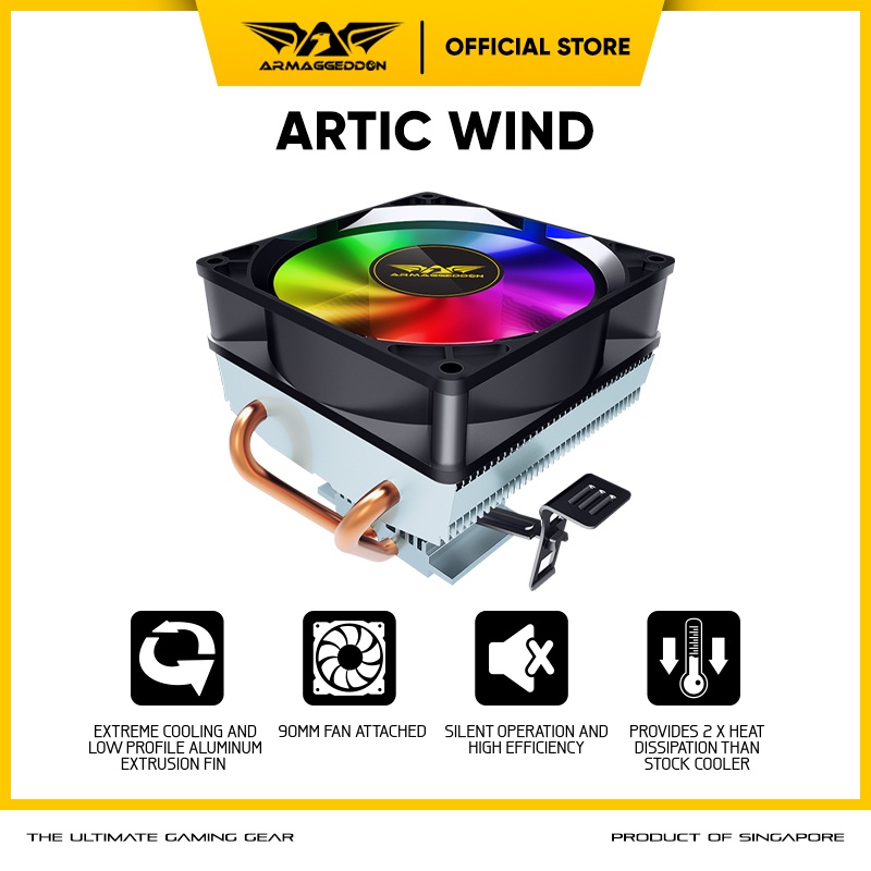 Armaggeddon Artic Wind LED CPU Air Cooler [ 2 Direct Contact Heatpipes]
