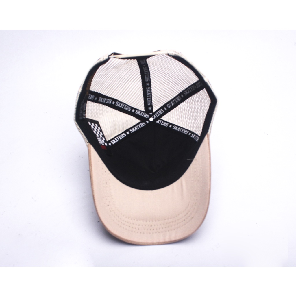 TOPI JARING SKATERS WB042 KREM HITAM KREM