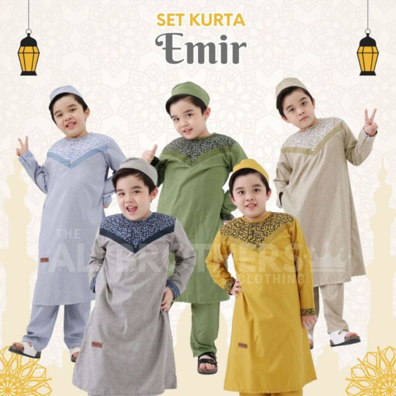 Koko Kurta Emir by Ali Brothers 4-11Thn Original set plus pecinya