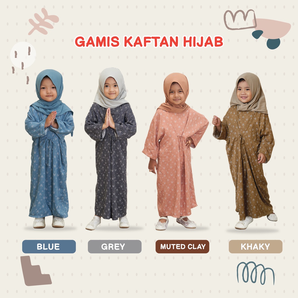 Gamis Anak Perempuan Baju Muslim Anak Dialogue Baby Kaftan Hijab Set Sagita 1-3 Tahun