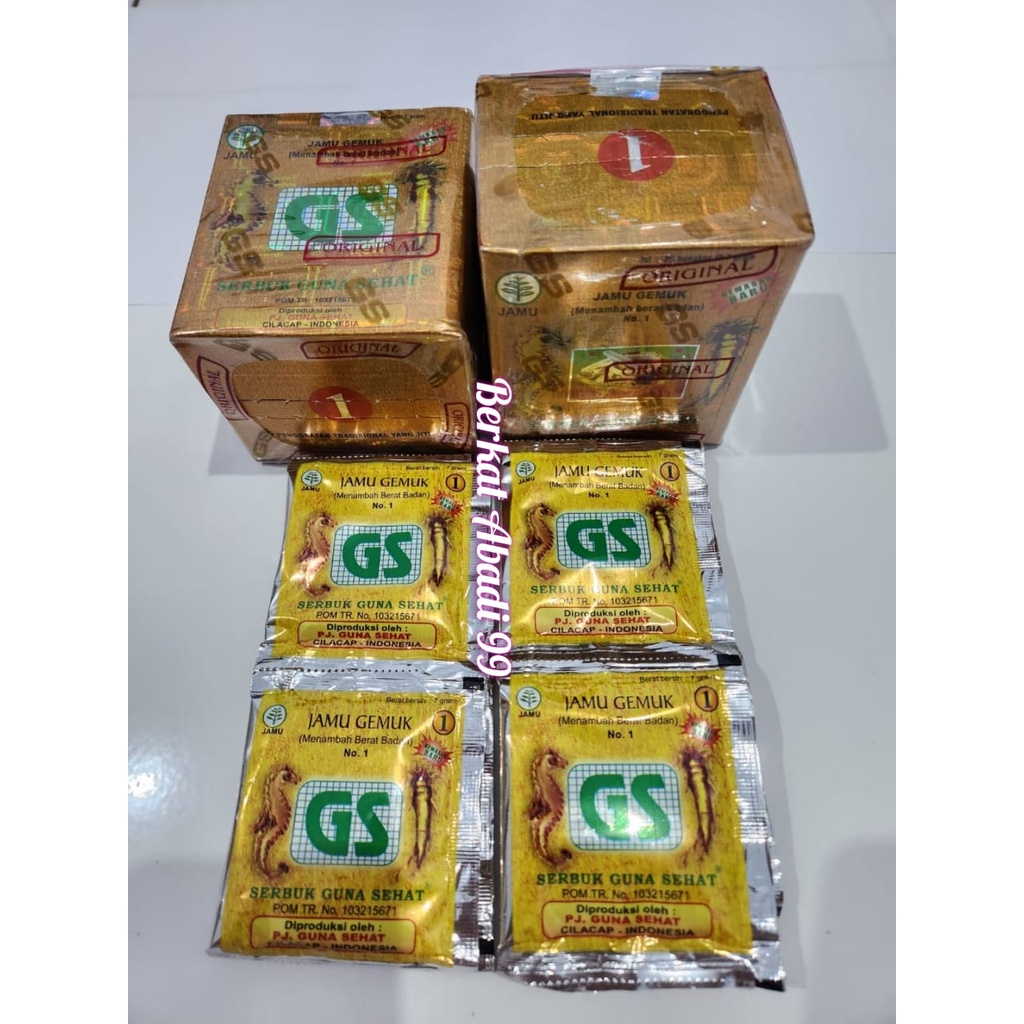 

Jamu GS No 1 Gemuk Sehat Serbuk Isi 10 Sachet Penambah Berat Badan