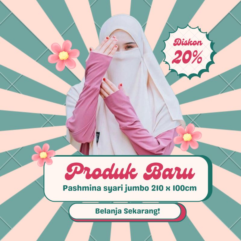 Pashmina syari set cadar 200x100cm cerutty babydoll pashmina syari free cadar tali