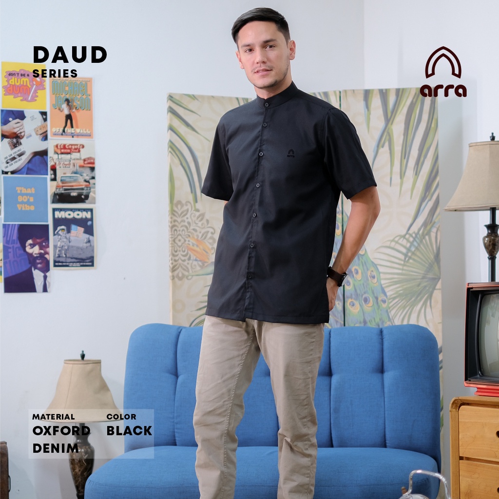 Baju Koko Kurta Pria Dewasa Lengan Pendek Arra Daud