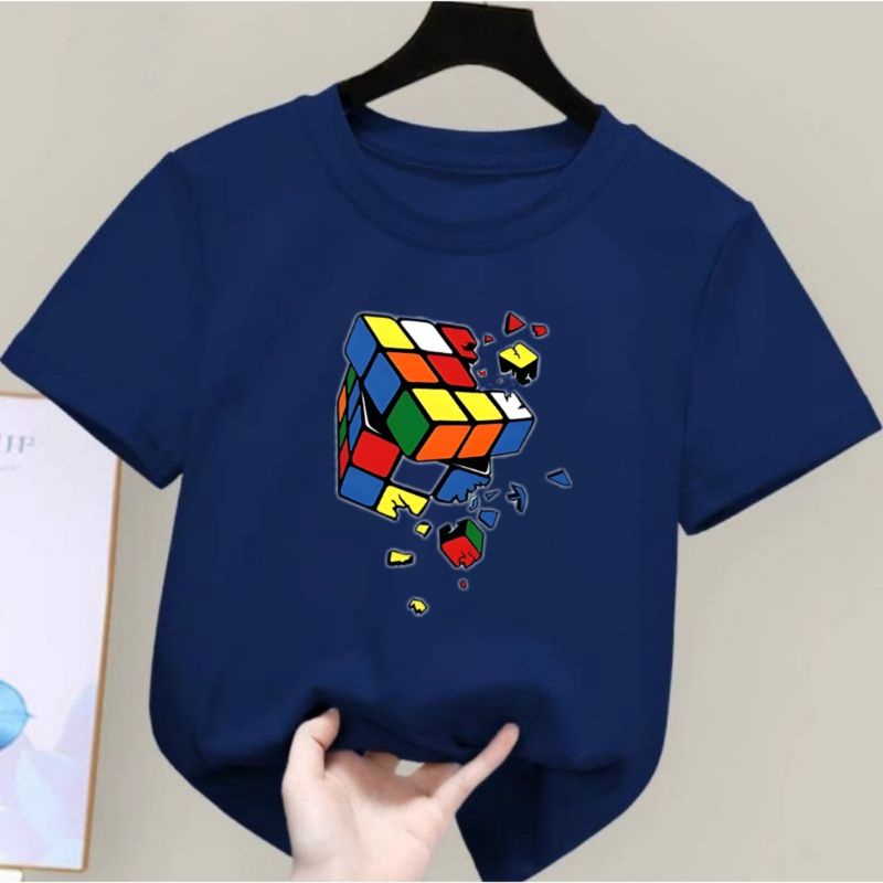 Kaos Anak Cowo/cewe Rubik Baju Anak Ideal Usia 2 Sampai 10 Tahun Kaos Distro Anak Laki Laki Kaos Anak Lengan Pendek