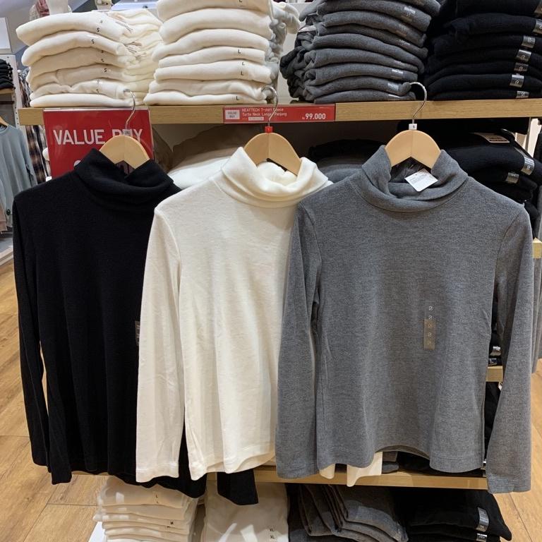 MURAH BANGET Heattech t-shirt fleece turtleneck cewek uniqlo sale