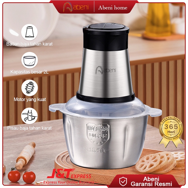 Abeni Blender Daging Chopper Stainless 2L Penggiling Daging Multifungsi Meat Grinder