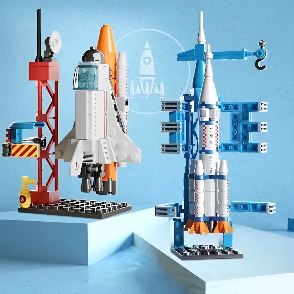 Space Shuttle Balok 130pcs | Mainan Anak Laki Laki Susun Balok Edukasi | Kado Ulang Tahun Anak Cowok