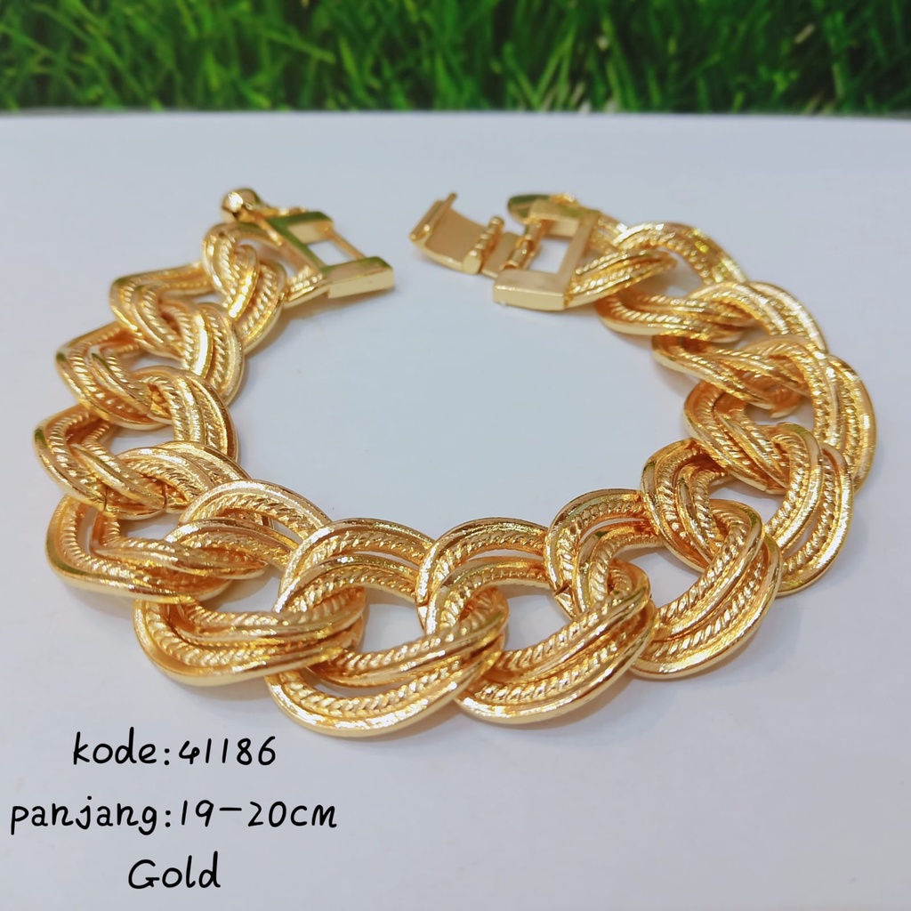 Gelang Sisik naga lapis emas 24k