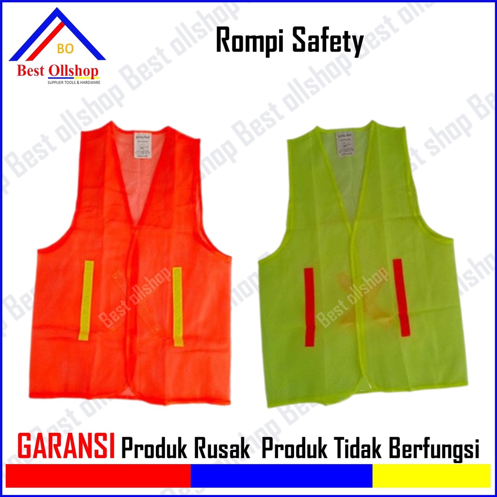 Rompi Jaring Scoth X / Rompi Proyek X / Rompi Pengaman Jala Safety Vest Nyala