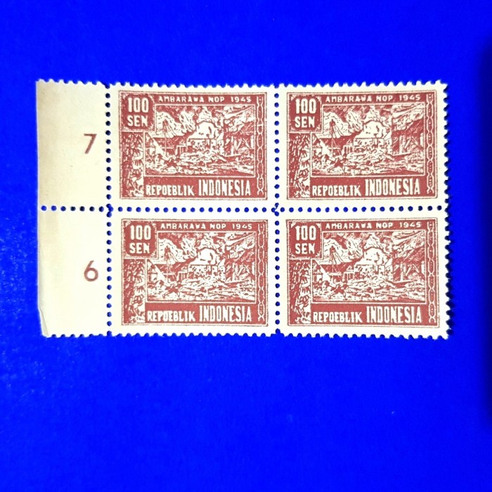 

Perangko Pertempuran AMBARAWA, Nop 1945. Prangko Revolusi 100 sen, B-4