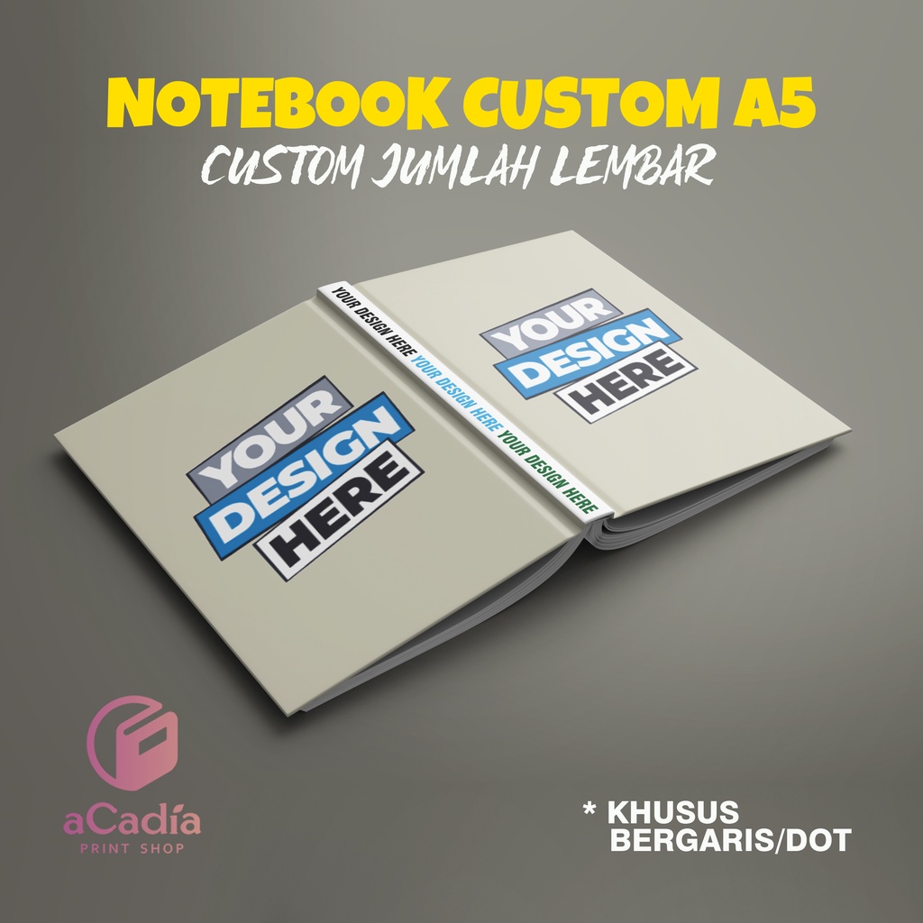 

[ CUSTOM LEMBAR A5 ] Notebook Custom A5 Hardcover bergaris dot