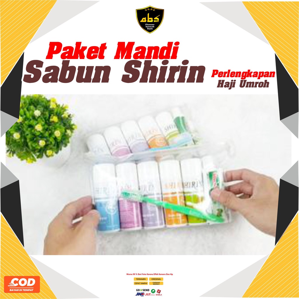 Set Perlengkapan Mandi Haji Umroh Shirin 60 Ml Perlengkapan haji umroh Sabun Arab Toilet Non Alkohol Organizer