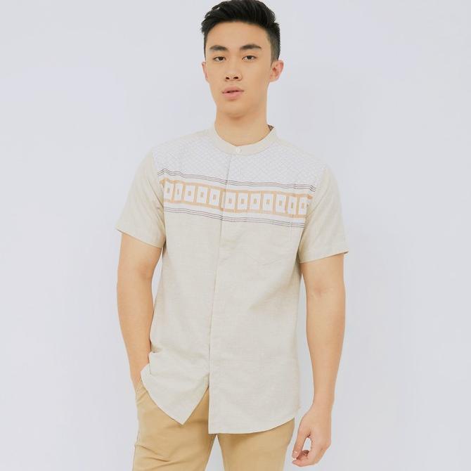 Discount M231 Kemeja Pria Koko Pendek Cream 2325A /BAJU KOKO PRIA/BAJU KOKO DEWASA/BAJU KOKO ANAK/BA