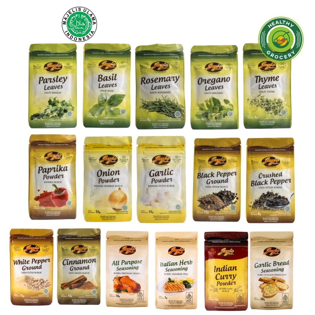 Jay's Pouch All Varian / Jays / Bumbu Dapur / Jay / Bumbu Masak / Herb / Seasoning / oregano / parsley / garlic powder