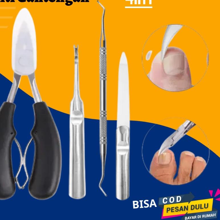 ♗ Kumplit Gunting Pemotong Kuku Jempol Kaki Miring Anti Cantengan Set / Alat Potong Kuku cantengan 4