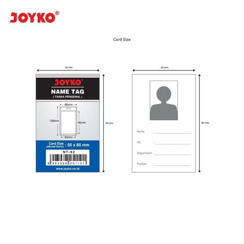 

Name Tag Joyko NT-62Tempat ID Card Holder /