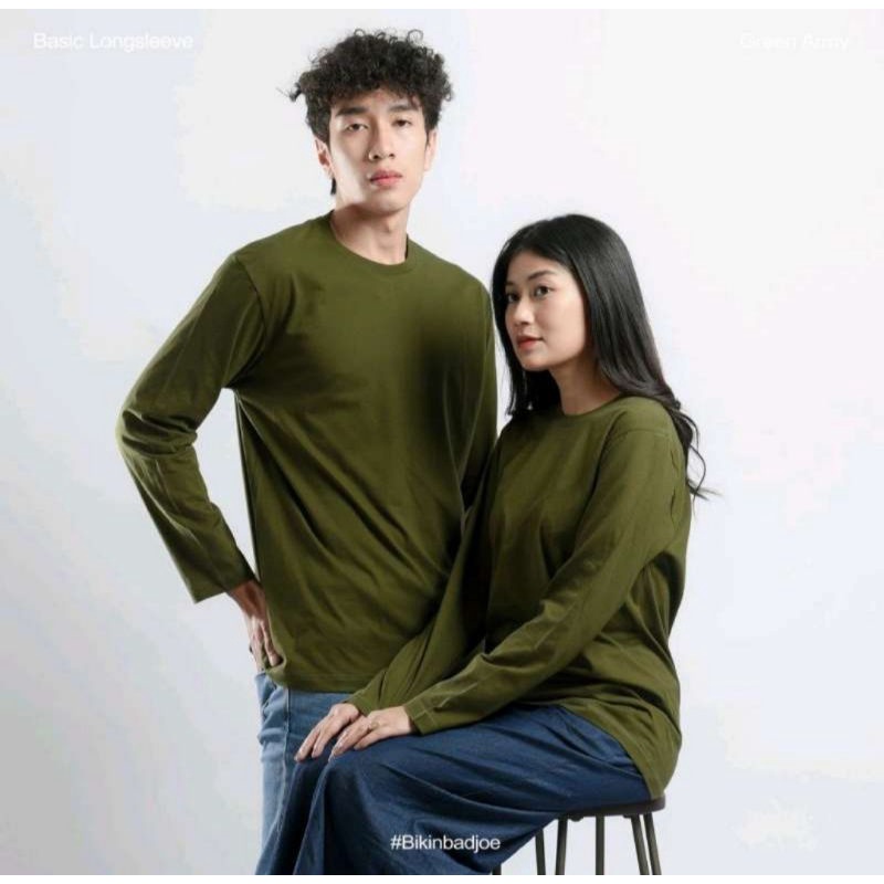 KAOS POLOS HITAM TANGAN PANJANG - LONG SLEEVE OBLONG ATASAN PRIA wanita TERMURAH kaos oblong tangan panjang pria wanita kaos murah