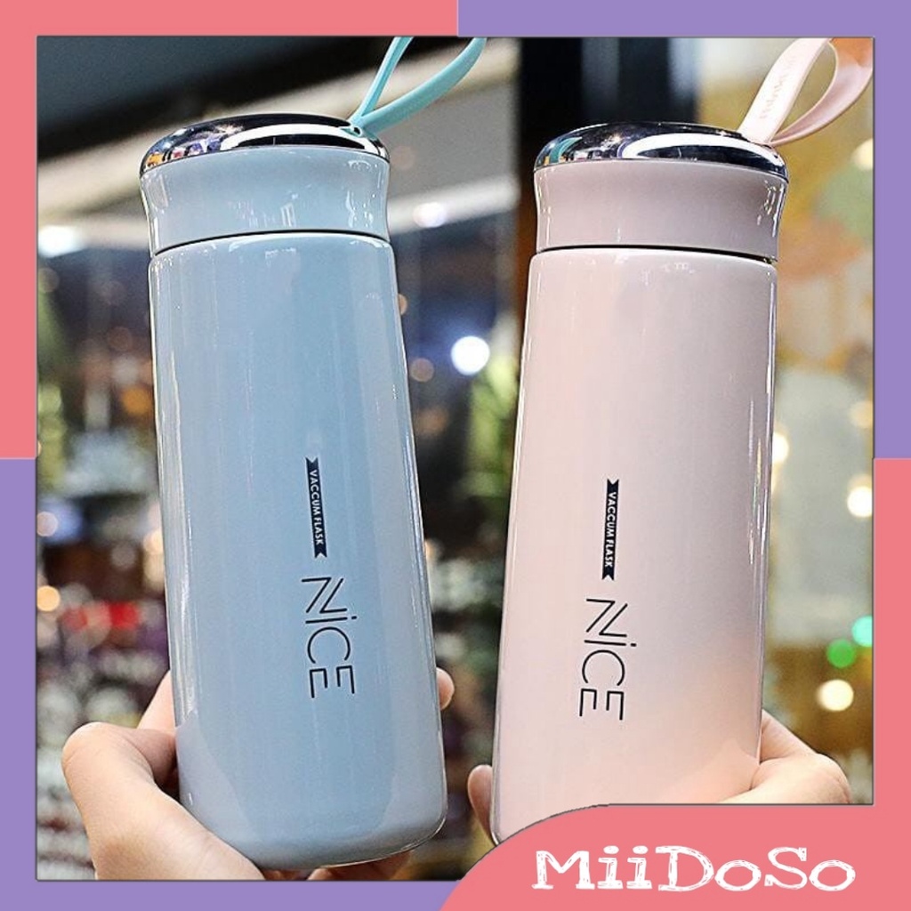 Botol minum Nice Import 400ml Botol Minum Kaca Bening Termos Nice