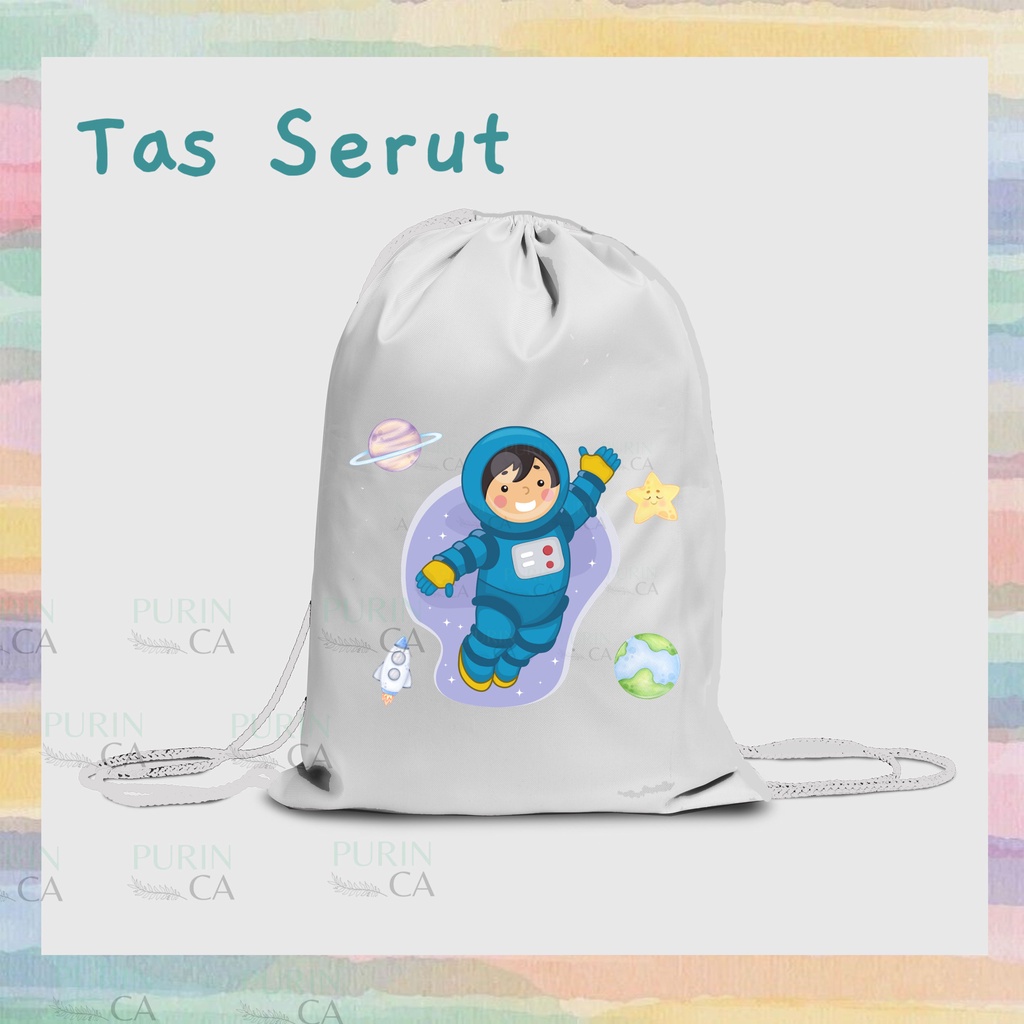 Tas Serut / Tote Bag Kanvas Anak Astronaut