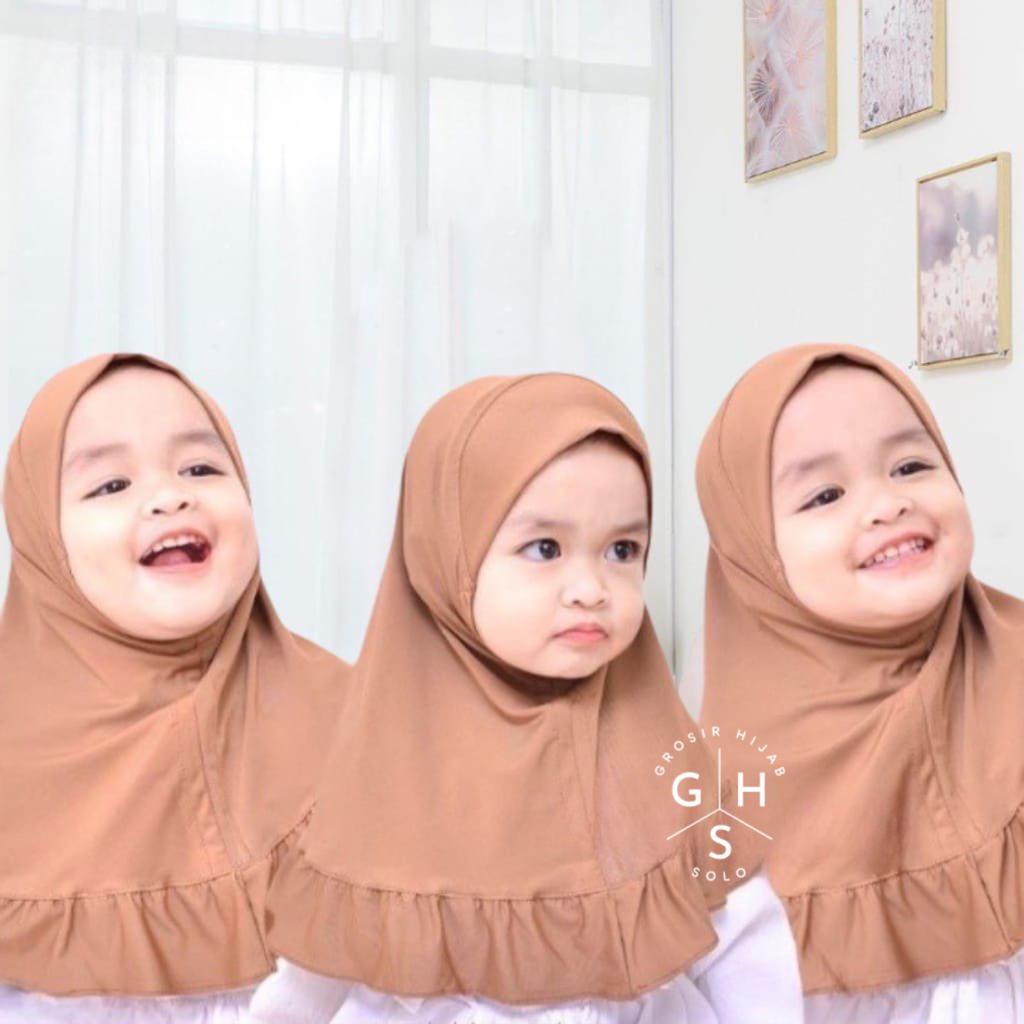 LINA HIJAB REMPEL SEGITIGA JILBAB INSTAN ANAK 1 - 3 tahun JERSEY PREMIUM (KJI)