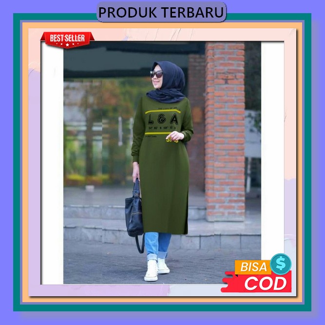 Nayya Tunik / Atasan Wanita Kekinian Bahan Crinkle Airflow / Baju Cewek Dewasa Terlaris 2022 / Gom [
