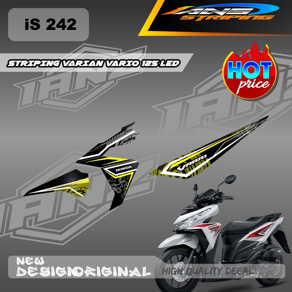 TERBARU STIKER STRIPING MOTOR HONDA VARIO 125 LED VARIASI DESAIN WARNA / STIKER DECAL HONDA VARIO110 / DECAL KERETA HONDA VARIO 125 led is 242