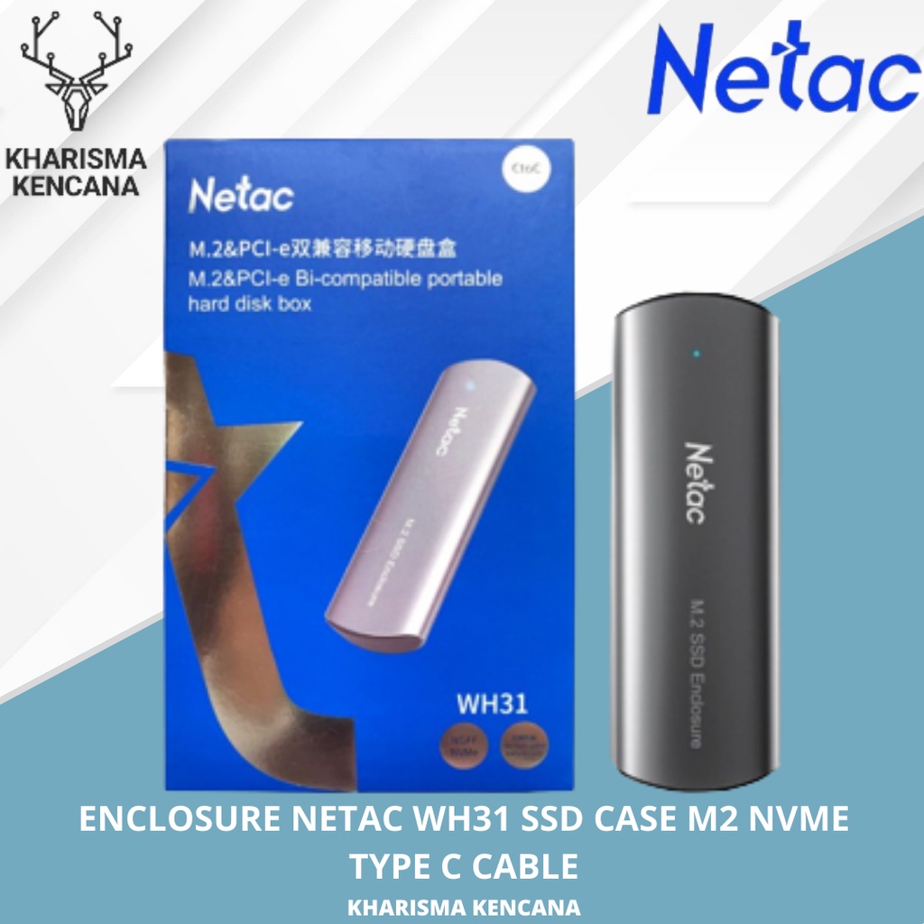 ENCLOSURE NETAC WH31 SSD CASE M.2 NVME TYPE C CABLE