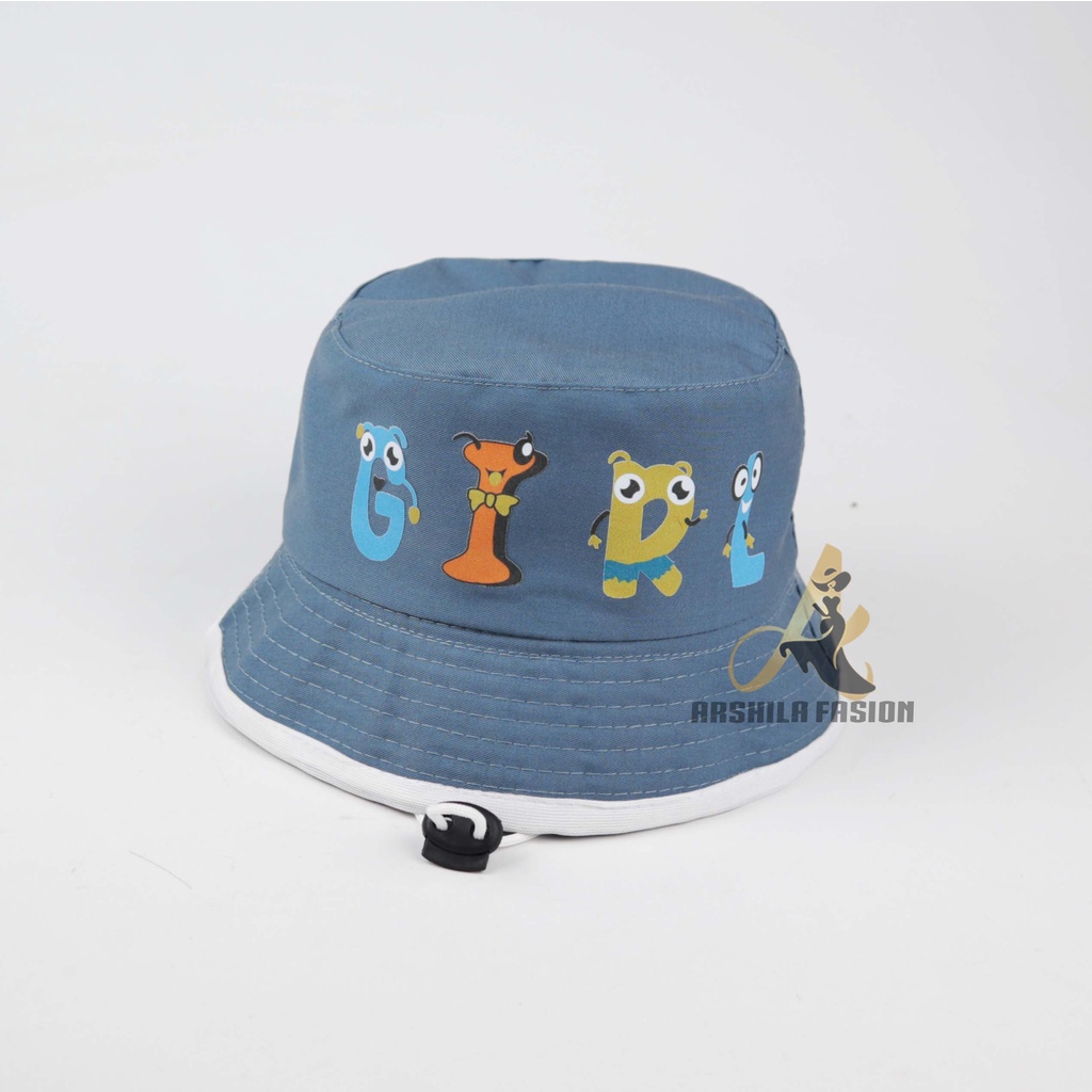 Topi Bucket Anak Perempuan Sablon GIRL