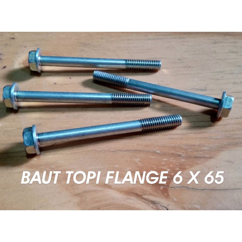 baut topi flange 6 x 65 kunci 10