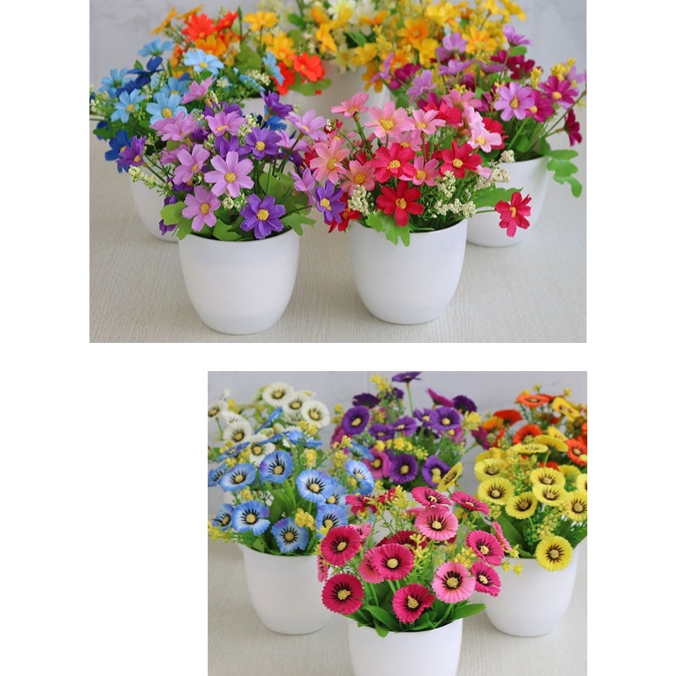 FYGALERY PT17 PT18 PT21 Pot Tanaman Hias Bunga Hias Plastik Ornamen Pot Bongsai Artificial Flower Decoration