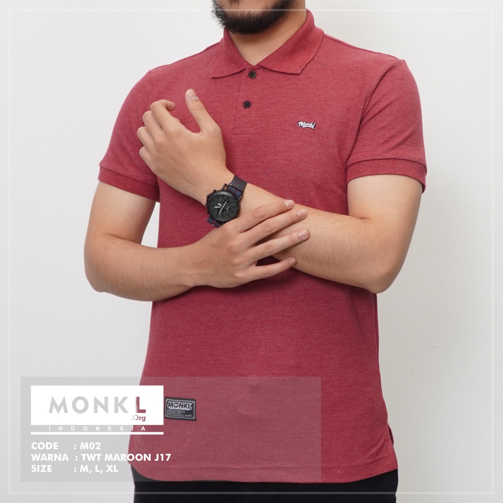 TERLARIS  BAJU KAOS PRIA BASIC MEREK MONKL BAHAN PREMUM ADEM LEMBUT (M-XL) M-02