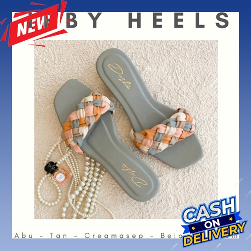 Sandal Wanita High Heels Hak Tahu Murah Kekinian Terbaru/Sepatu Heels Perempuan Remaja 5Cm/Sandal Le