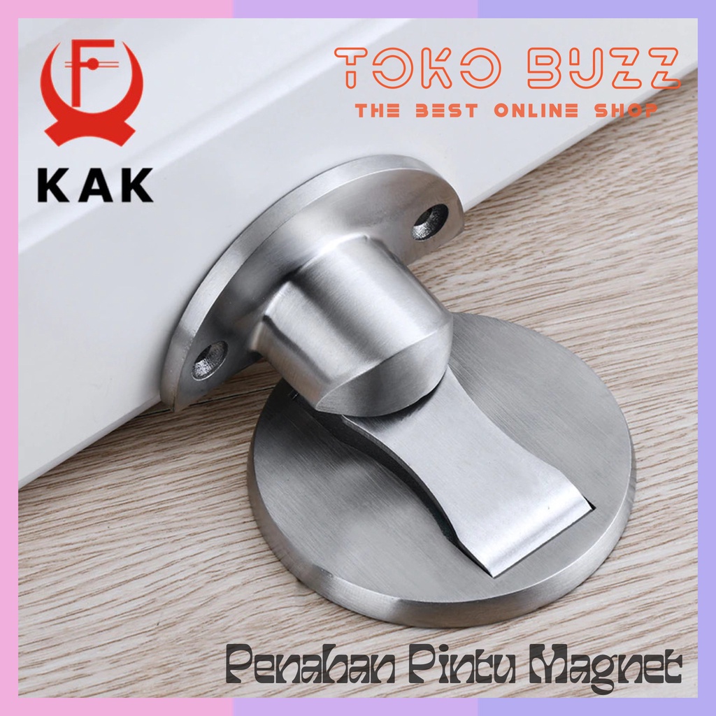 DOOR STOPPER Magnet Penahan Pintu Magnetic Anti Karat Collision Dasar Pad Karet Anti Licin Stainless Steel Premium