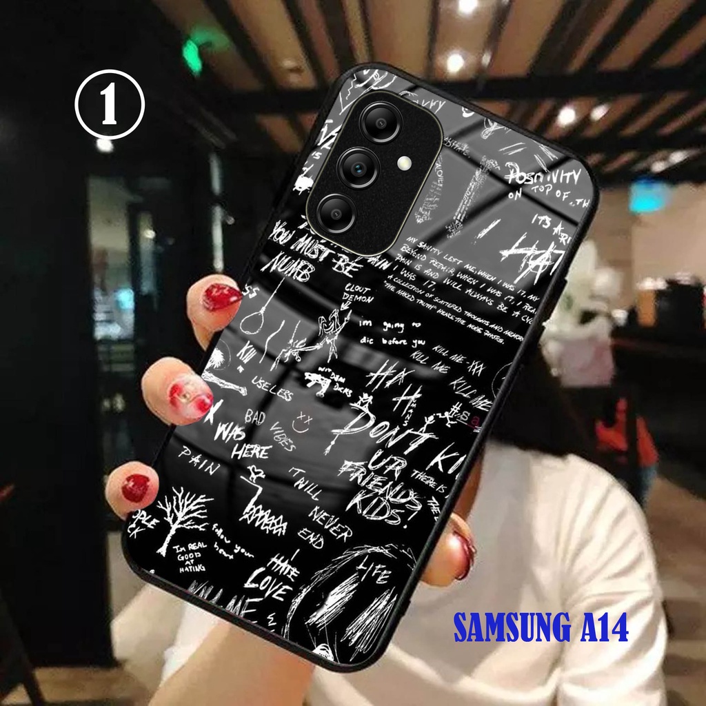 Softcase Glass Kaca AESTHETIC [K131] SAMSUNG A14 5G Terbaru Casing Handphone-Pelindung Handphone-Aksesoris Handphone