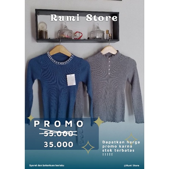 BLOUSE RAJUT LENGAN PANJANB IMPORT KOREA