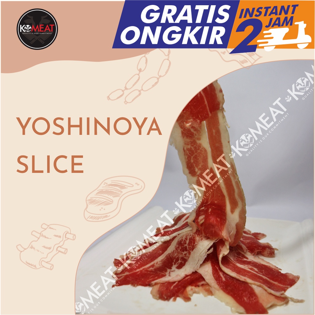 

Daging AUS beef slice yoshinoya - Yakiniku & Shabu Beef 500gr