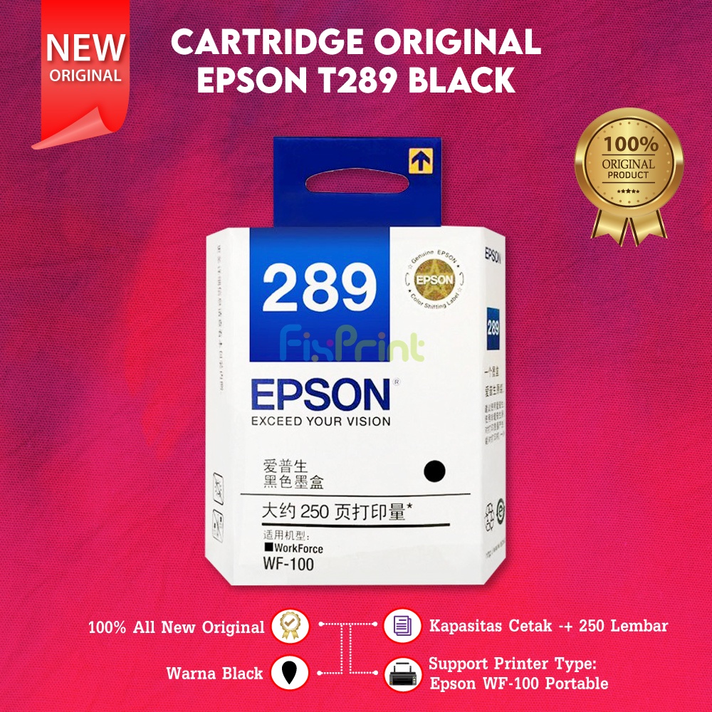 Cartridge Tinta Epson 290 T290 Color Printer Workforce WF100 WF-100
