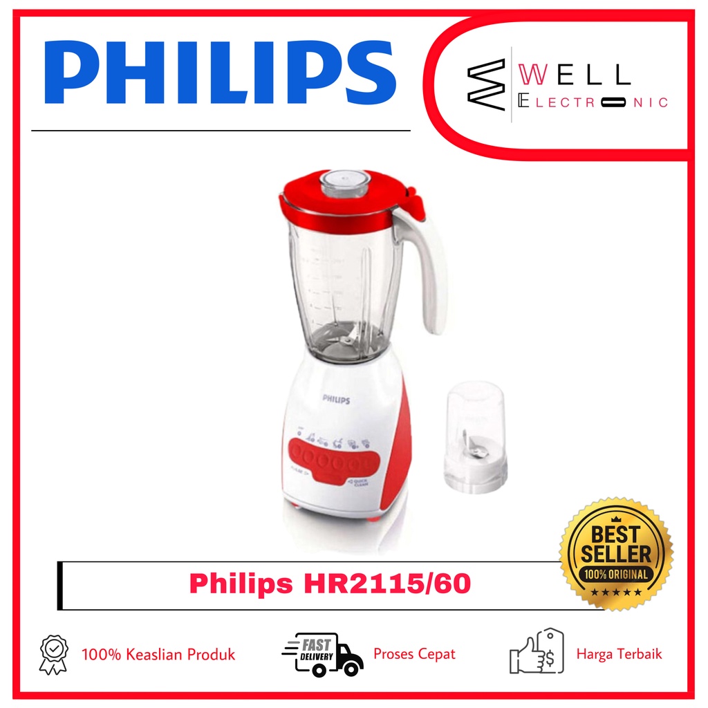 PHILIPS BLENDER PLASTIK/MIKA 2L HR2115/00 HR2115/30 HR2115/40 HR2115/60 HR 2115