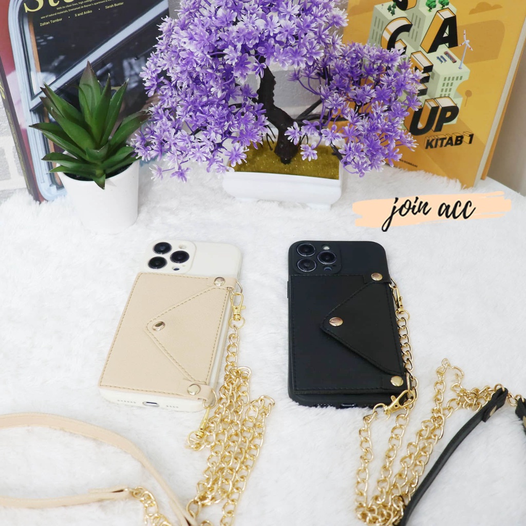 SoftCase Dompet + Rantai Sling For Type INFINIX Hot 9 9 play 10s 10 play 11 11s 11 play 12i 12 play 